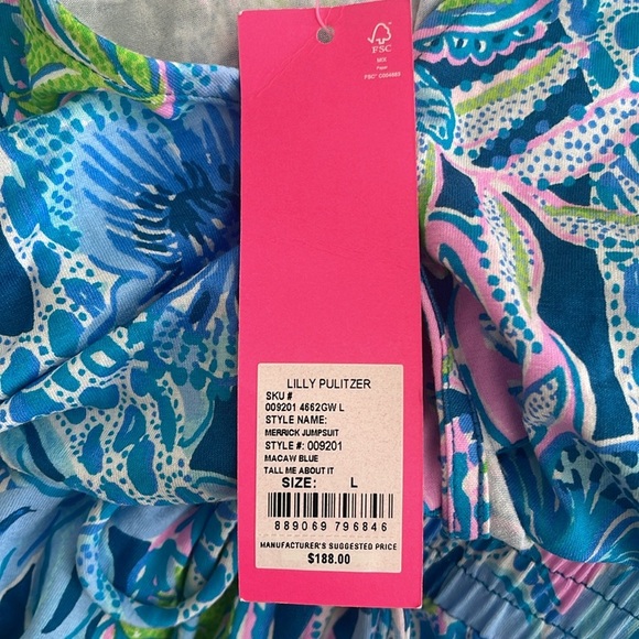 Lilly Pulitzer Merrick Jumpsuit Size Large NWT - Picture 5 of 5